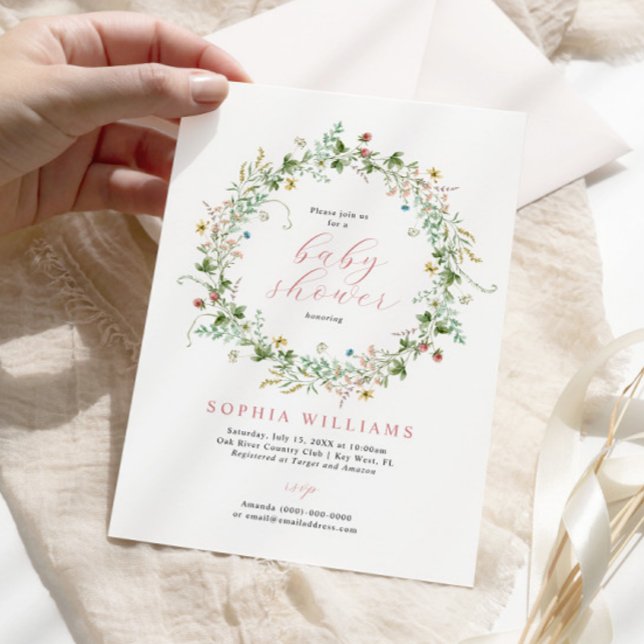 Boho Rustic Wildflower Chá de fraldas Convite (Criador carregado)