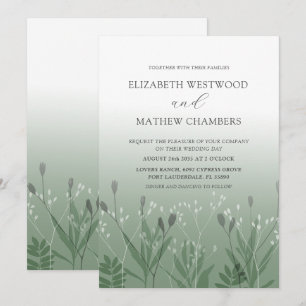 Boho Sage Gree Recebeu Convite De Casamento De Fol