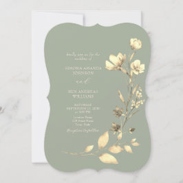 Boho Sage Green - Convite Floral para Casamento