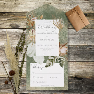 Boho Sage Green Floral Grass No Janta