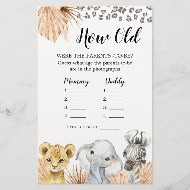 Boho Sage Green Safari Oh Boy Quão Velhos Pais (Frente)