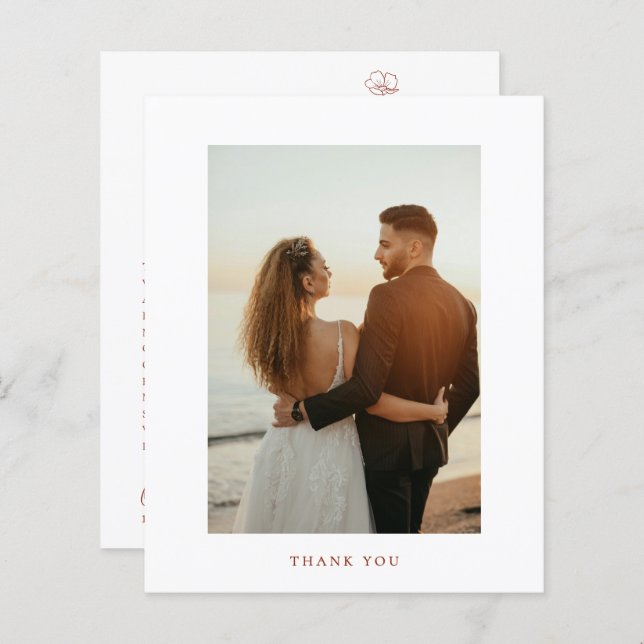 Boho Siena Terracotta Casamento Floral (Frente/Verso)