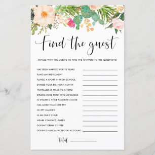 Boho Succulents Floral Encontre o Jogo Convidado
