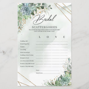 Boho suculenta eucalipto Scattergories