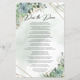 Boho suculenta ouro de eucalipto passa o poema