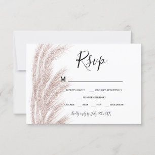 Boho Summer Pampas rosa gold rsvp