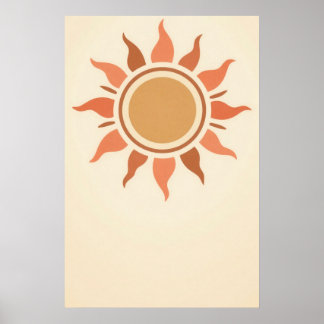 Boho Sun Terracotta Minimalist Poster