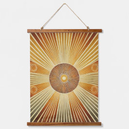 "Boho Sun Wall Tapeçaria - Ouro Sunburst com Orelh