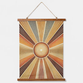 "Boho Sun Wall Tapeçaria - Ouro Sunburst com Orelh