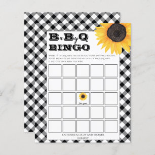 Boho Sunflower   BW Checks Chá de fraldas Bingo In