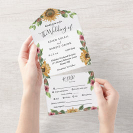 Boho Sunflower Complete RSVP Casamento