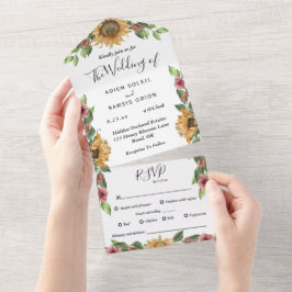 Boho Sunflower Dietary Restritions RSVP Casamento