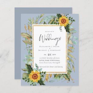 Boho Sunflower Greenery Watercolor BUDGET