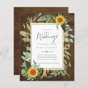 Boho Sunflower Greenery Watercolor BUDGET