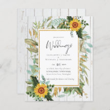 Boho Sunflower Greenery Watercolor BUDGET