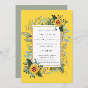 Boho Sunflower Sage Greenery Casamento