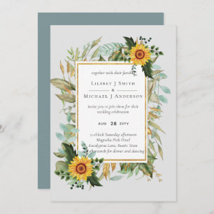 Boho Sunflower Sage Greenery Casamento