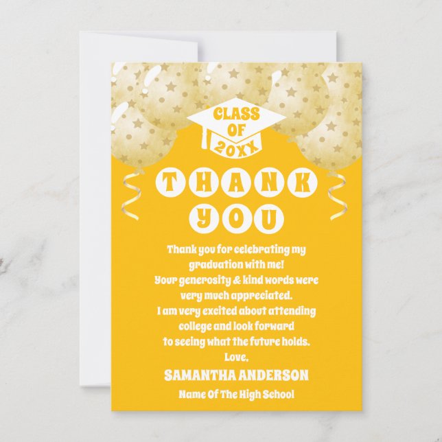 Boho Sunshine Balões Cartões de agradecimentos de  (Frente)