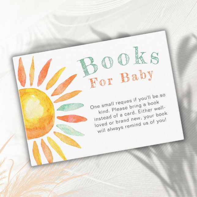 Boho Sunshine Watercolor Books Para Cartão De Bebê (Criador carregado)