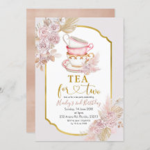 Boho Tea para Dois Segundo Convite de Aniversário