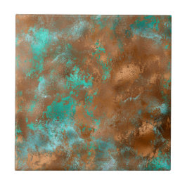 Boho Teal Copper Grunge
