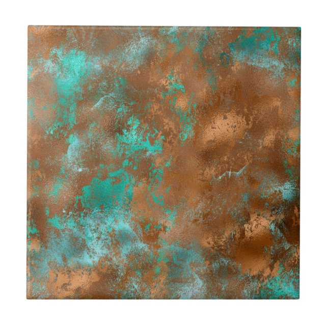 Boho Teal Copper Grunge (Frente)