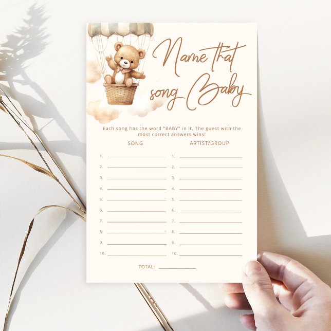 Boho Teddy urso Nomeie esse jogo de chá de fraldas (Criador carregado)