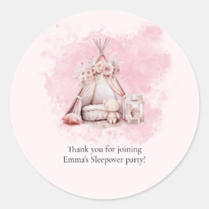 Boho Teepee Tenda Sleepover Favor adesivo