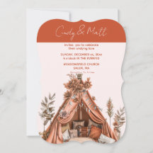 Boho Tent Flowers & Feenas Convite Para Casamento