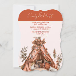 Boho Tent Flowers & Feenas Convite Para Casamento