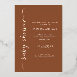 Boho Terracotta, Beige & Real Foil Chá de fraldas