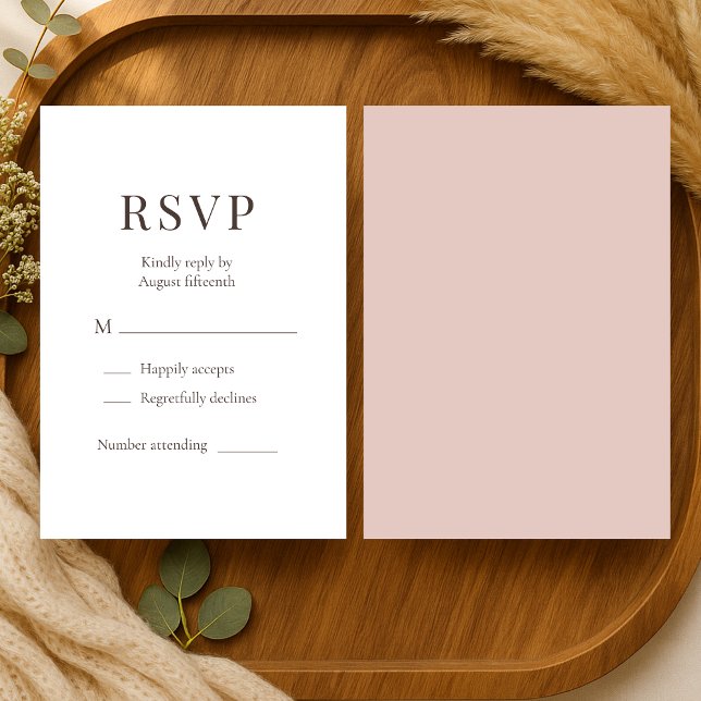 Boho Terracotta Clay Minimalist Wedding RSVP  (Criador carregado)