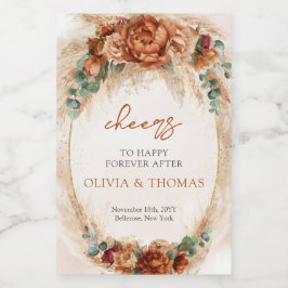 Boho Terracotta e flores burgundy ervas-pampas