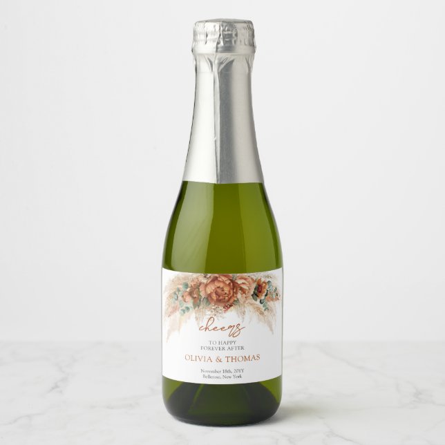 Boho Terracotta e flores burgundy ervas-pampas (Frente)