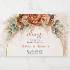 Boho Terracotta e flores burgundy ervas-pampas