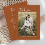 Boho Terracotta Foto Casamento Obrigado Cartões<br><div class="desc">Boho Terracotta Foto Casamento Obrigado Cartões</div>