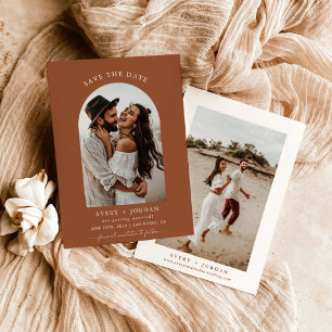 Boho Terracotta Foto Salvar Cartões De Datas