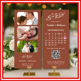 Boho Terracotta Laranja Queimado Casamento Salvar