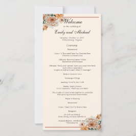 Boho Terracotta Lush Fall Floral Wedment Program