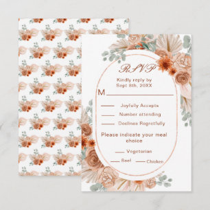 Boho Terracotta Pampas Grass RSVP