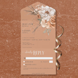 Boho Terracotta Peach Cream Floral No Janta