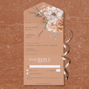 Boho Terracotta Peach Cream Floral No Janta