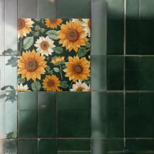 Boho Terracotta Vintage Sunflower Pattern