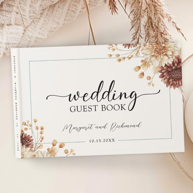 Boho Terracotta Vintage Vintage Livro de Convidado (Criador carregado)