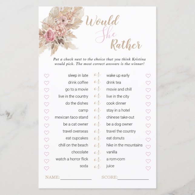 Boho Theme Chá de panela Ela Preferencialmente Jog (Frente)