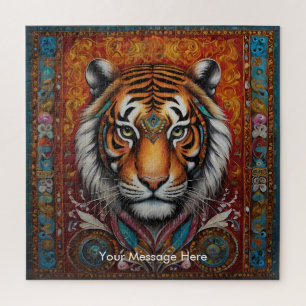 Boho Tiger Quebra-cabeça - Arte Selvagem Vibrante