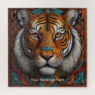 Boho Tiger Quebra-cabeça - Arte Selvagem Vibrante