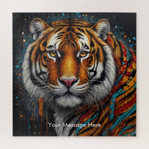 Boho Tiger Quebra-cabeça - Arte Selvagem Vibrante