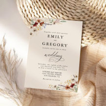 Boho Tiny Wildflower Ceremony Convite