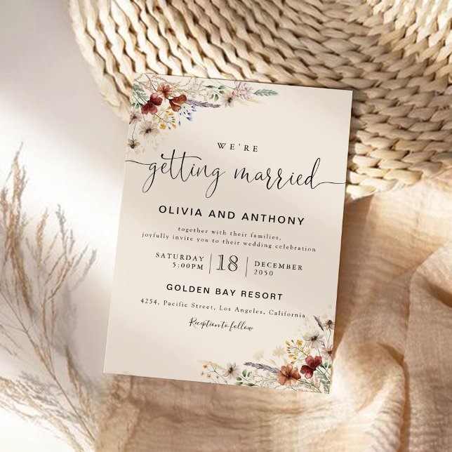 Boho Tiny Wildflower Ceremony Convite (Criador carregado)